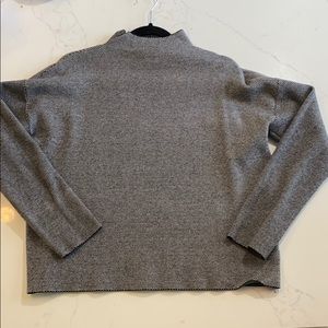 Woven funnel or mock turtleneck sweater
